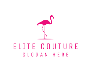 Pink Flamingo Silhouette logo design