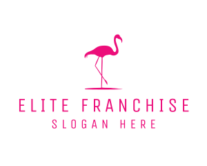 Pink Flamingo Silhouette logo design