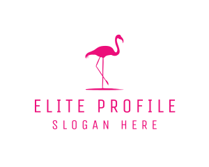 Pink Flamingo Silhouette logo design