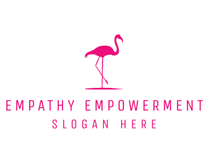 Pink Flamingo Silhouette logo design