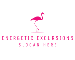 Pink Flamingo Silhouette logo design