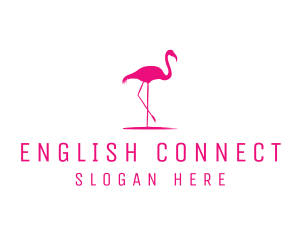 Pink Flamingo Silhouette logo design