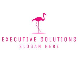 Pink Flamingo Silhouette logo design