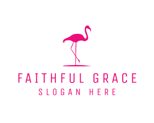 Pink Flamingo Silhouette logo design