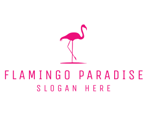 Pink Flamingo Silhouette logo design