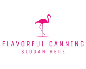 Pink Flamingo Silhouette logo design