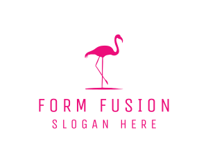 Pink Flamingo Silhouette logo design