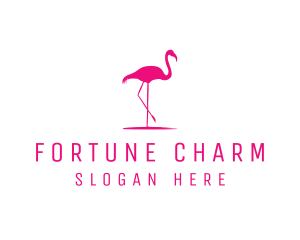 Pink Flamingo Silhouette logo design