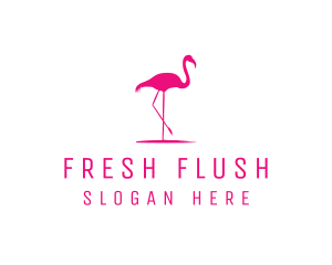 Pink Flamingo Silhouette logo design