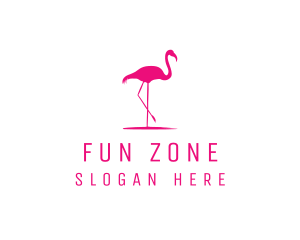 Pink Flamingo Silhouette logo design