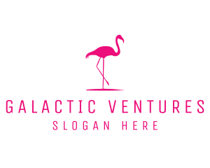 Pink Flamingo Silhouette logo design