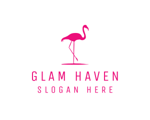 Pink Flamingo Silhouette logo design