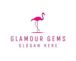 Pink Flamingo Silhouette logo design