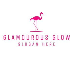 Pink Flamingo Silhouette logo design