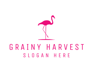 Pink Flamingo Silhouette logo design