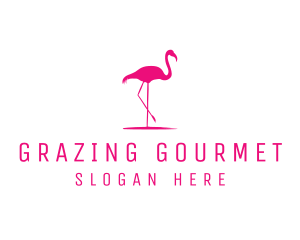 Pink Flamingo Silhouette logo design