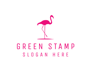 Pink Flamingo Silhouette logo design