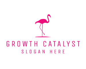 Pink Flamingo Silhouette logo design