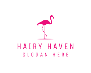 Pink Flamingo Silhouette logo design