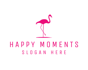 Pink Flamingo Silhouette logo design