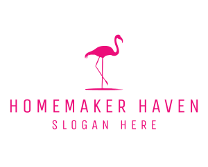 Pink Flamingo Silhouette logo design