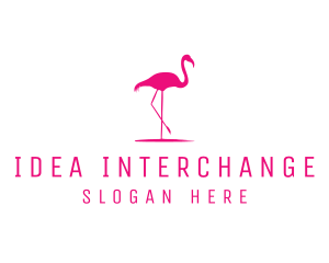 Pink Flamingo Silhouette logo design