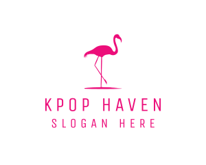 Pink Flamingo Silhouette logo design