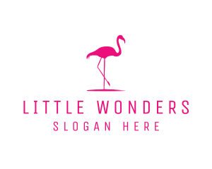 Pink Flamingo Silhouette logo design