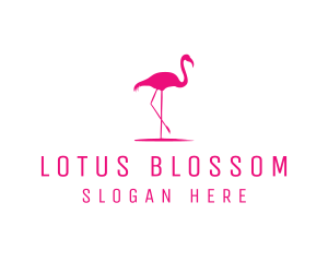 Pink Flamingo Silhouette logo design