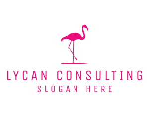 Pink Flamingo Silhouette logo design