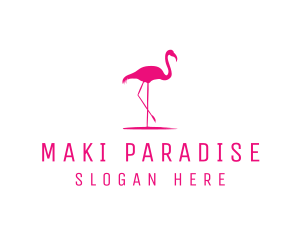 Pink Flamingo Silhouette logo design