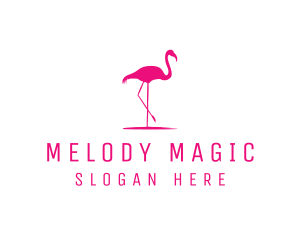 Pink Flamingo Silhouette logo design