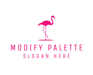 Pink Flamingo Silhouette logo design