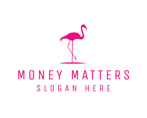 Pink Flamingo Silhouette logo design