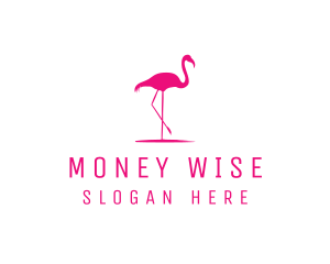 Pink Flamingo Silhouette logo design