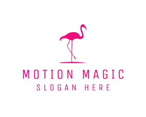 Pink Flamingo Silhouette logo design