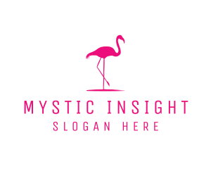 Pink Flamingo Silhouette logo design