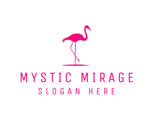 Pink Flamingo Silhouette logo design