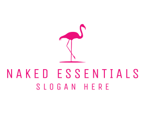 Pink Flamingo Silhouette logo design