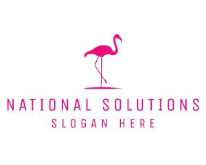 Pink Flamingo Silhouette logo design