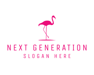 Pink Flamingo Silhouette logo design