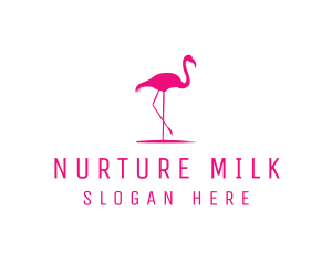 Pink Flamingo Silhouette logo design