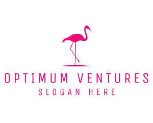 Pink Flamingo Silhouette logo design