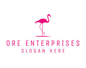 Pink Flamingo Silhouette logo design