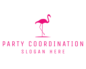 Pink Flamingo Silhouette logo design