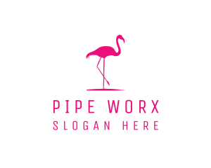 Pink Flamingo Silhouette logo design