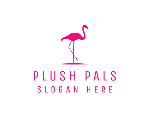 Pink Flamingo Silhouette logo design