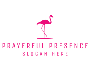 Pink Flamingo Silhouette logo design