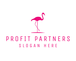 Pink Flamingo Silhouette logo design