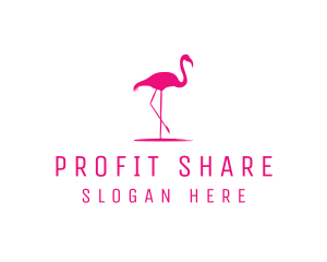 Pink Flamingo Silhouette logo design